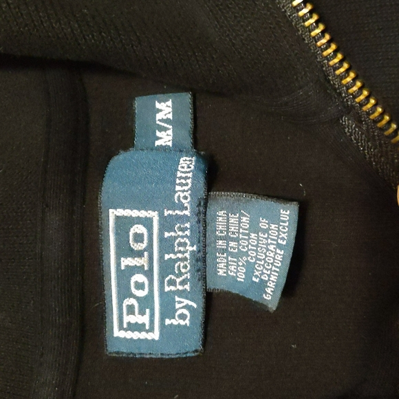 Polo Ralph Lauren Black Quarter Zip Medium - Picture 3 of 6